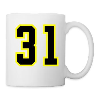 31 Zahl Trikot - Tasse - Weiß - Rechts