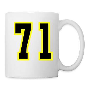 71 Zahl Trikot - Tasse - Weiß - Rechts