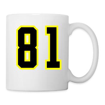 81 Zahl Trikot - Tasse - Weiß - Rechts