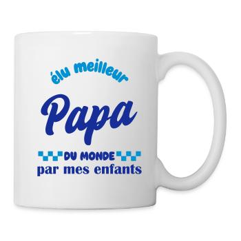 élu meilleur papa du monde par mes enfants - Mug blanc - blanc - Droite