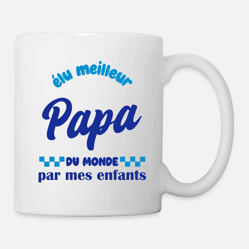 élu meilleur papa du monde par mes enfants - Mug blanc - blanc