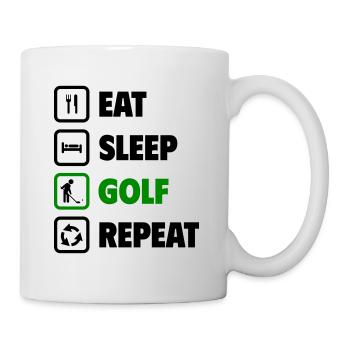 Eat, sleep, golf, repeat! - Mug - white - Right
