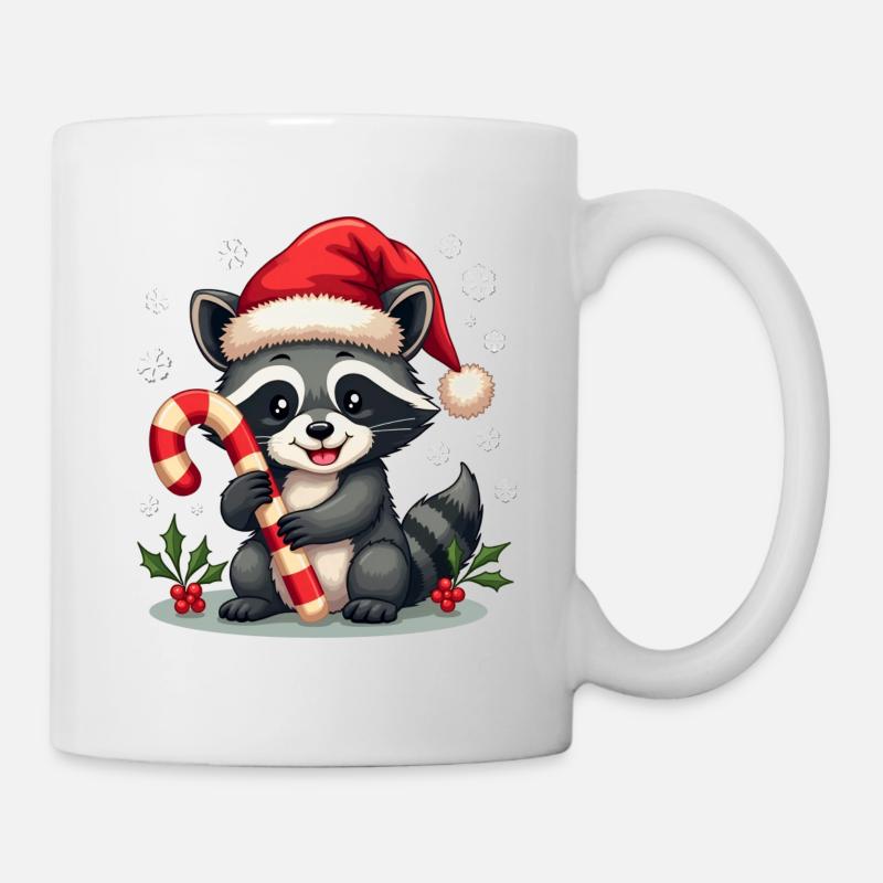 raton laveur de Noël - Mug blanc - blanc