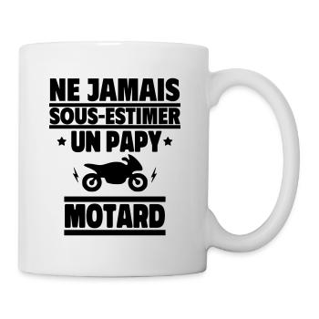Papy Motard,Cadeau Papi Moto,papy motard - Mug blanc - blanc - Droite
