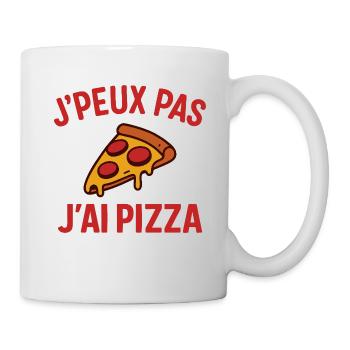 J’peux pas, j’ai pizza fun Humour - Mug blanc - blanc - Droite
