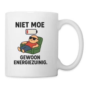 Not tired just energy efficient - Mug - white - Right