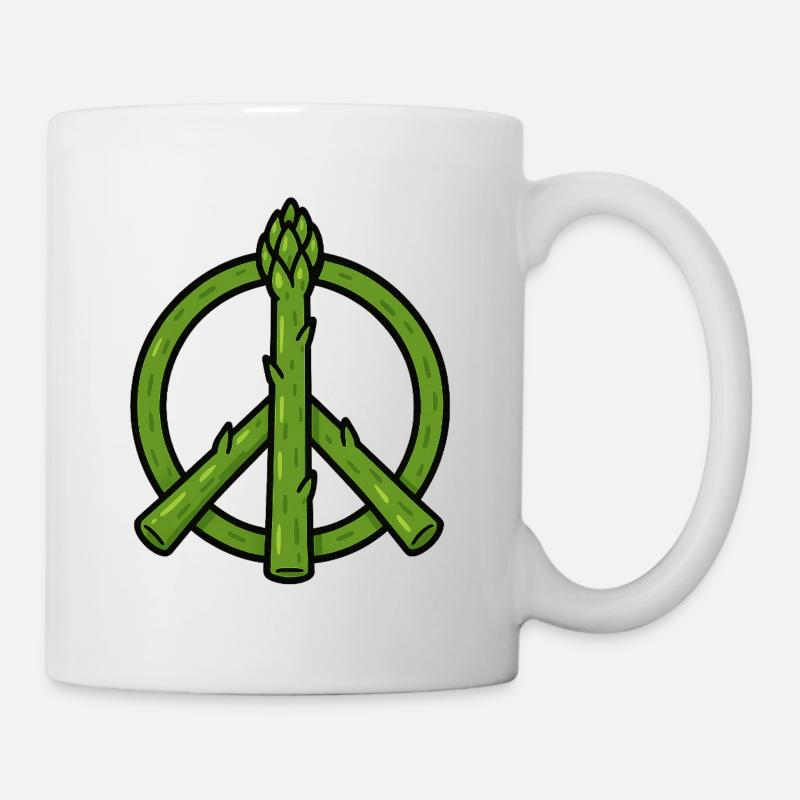 Frieden, Liebe & Spargel - Tasse - Weiß