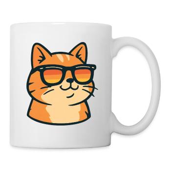 Cat in retro sunglasses - Mug - white - Right