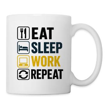 Eat Sleep Work Repeat Icons - Mug - white - Right