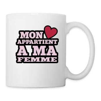 mon coeur appartient à ma femme - Mug blanc - blanc - Droite