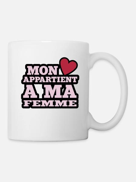 mon coeur appartient à ma femme - Mug blanc - blanc