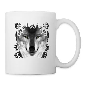 Wolf - Tasse - Weiß - Rechts