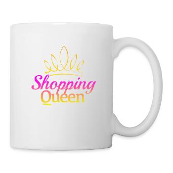 Shopping Queen mit Krone, Idee, Geschenk, Cool, - Tasse - Weiß - Rechts