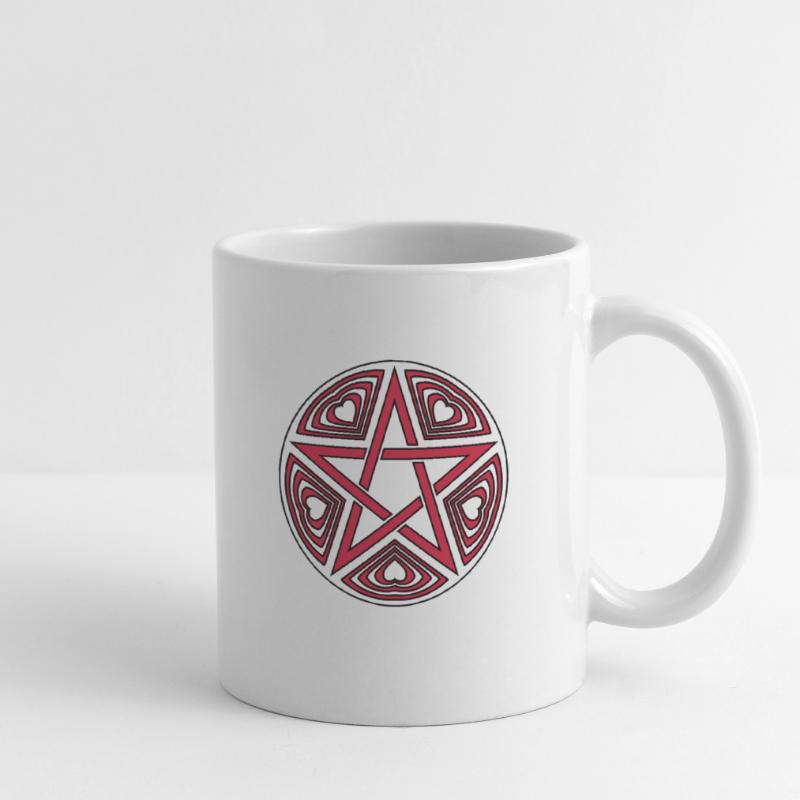 Pentagram heart pattern vector good color selectable Mug