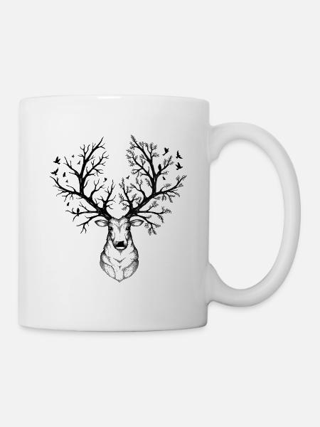 Cerf fantaisie - Mug blanc - blanc