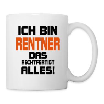 Rentner Rente Rentnerin Bestseller Handwerker - Tasse - Weiß - Rechts