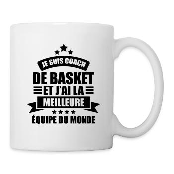 je suis coach de basket j'ai la meilleure équipe - Mug blanc - blanc - Droite