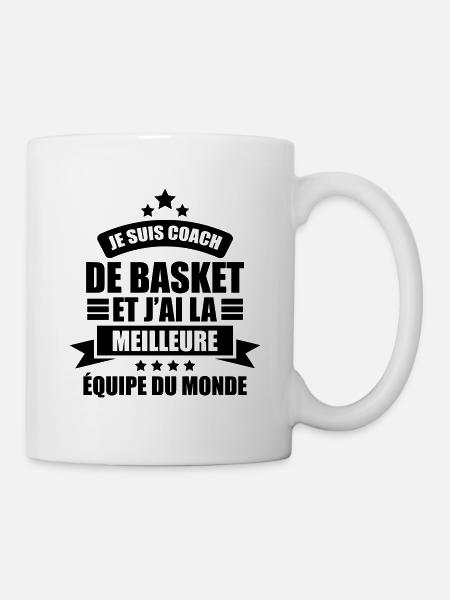 je suis coach de basket j'ai la meilleure équipe - Mug blanc - blanc