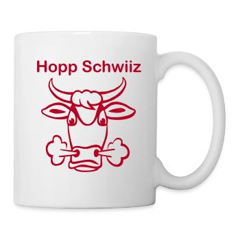 hopp schwiiz, fussball, suisse, switzerland - Tasse - Weiß - Rechts