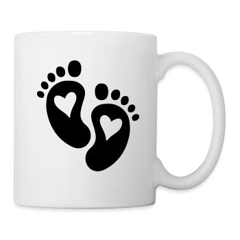 Pieds de bébé Coeur - Mug blanc - blanc - Droite