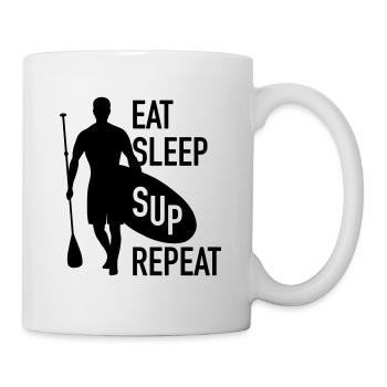 EAT SLEEP SUP REPEAT Cadeau de stand up paddle - Mug blanc - blanc - Droite