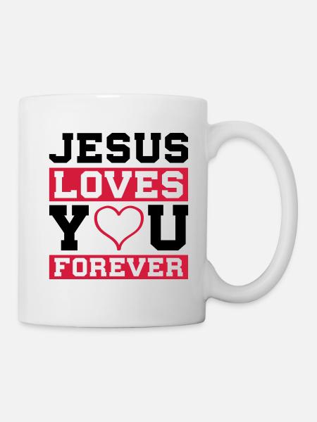 Jésus t'aime coeur - Mug blanc - blanc