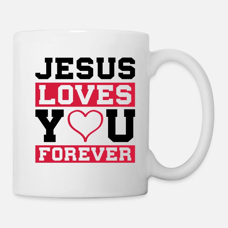 Jésus t'aime coeur - Mug blanc - blanc