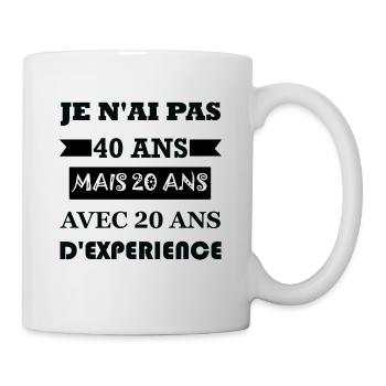 Cadeau anniversaire 40 ans - Mug blanc - blanc - Droite