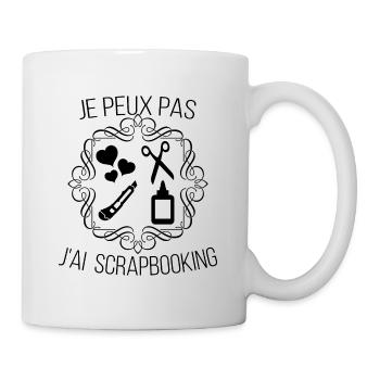 Je peux pas j'ai scrapbooking - Mug blanc - blanc - Droite