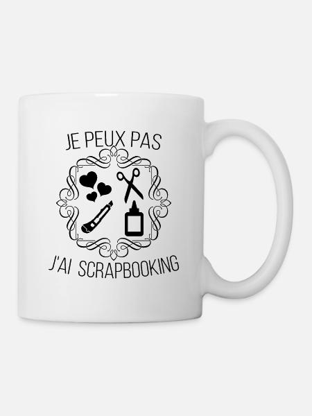 Je peux pas j'ai scrapbooking - Mug blanc - blanc