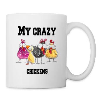 Mes poulets fous - Mug blanc - blanc - Droite