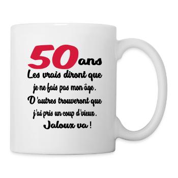 50 ans / anniversaire 50 ans / t-shirt 50 ans - Mug blanc - blanc - Droite