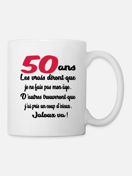 50 ans / anniversaire 50 ans / t-shirt 50 ans - Mug blanc - blanc