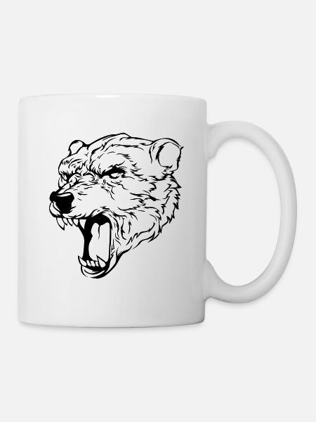 tête d'ours polaire ours tête d'ours polaire - Mug blanc - blanc