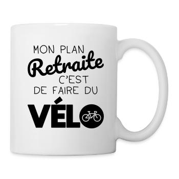 Mon plan retraite c'est de faire du vélo - Mug blanc - blanc - Droite