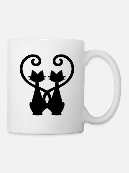 Couple of cats - cats in love - cats in love - Mug - white