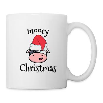 Mooey Weihnachten, lustige Kuh Weihnachten - Tasse - Weiß - Rechts