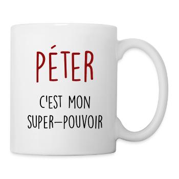 péter c'est mon super pouvoir - Mug blanc - blanc - Droite