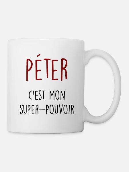 péter c'est mon super pouvoir - Mug blanc - blanc