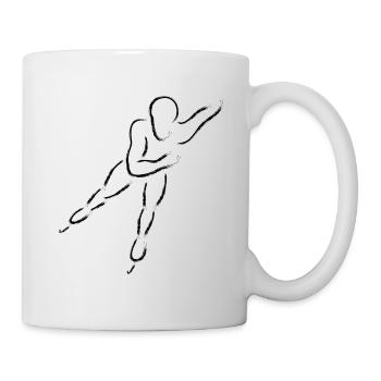 Patineurs de vitesse, pistes courtes ou patineurs de vitesse - Mug blanc - blanc - Droite
