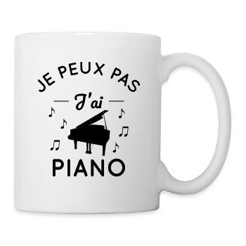 Je peux pas j'ai piano - Mug blanc - blanc - Droite
