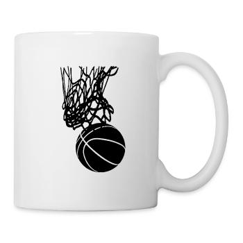 Basket- basketball, filet de basket, panier de basket, swish - Mug blanc - blanc - Droite