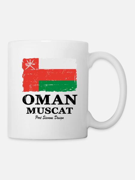 Flag of Oman - Oman Flagge - shabby look - Tasse - Weiß