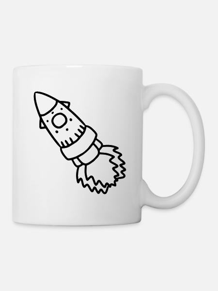 Raumschiff Rakete Spaceship - Tasse - Weiß