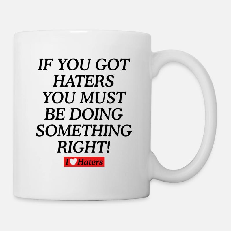 Quotengrafik der Hater - Tasse - Weiß