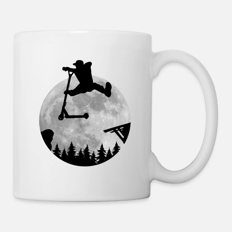 Escooter scooter Stunt Trick Lune - Mug blanc - blanc