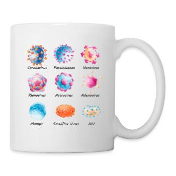 Verschiedene Viren - Norovirus, HIV, usw. - Tasse - Weiß - Rechts