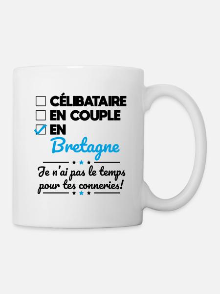 En Bretagne - Pas le temps pour tes conneries - Mug blanc - blanc