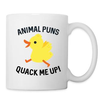 Animal Puns Quack Me Up - Tasse - Weiß - Rechts