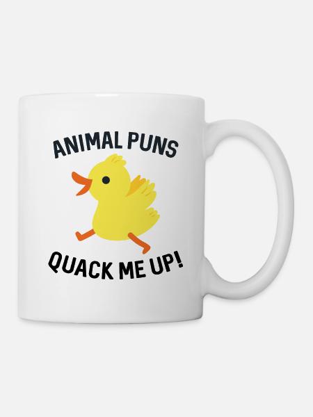 Animal Puns Quack Me Up - Tasse - Weiß
